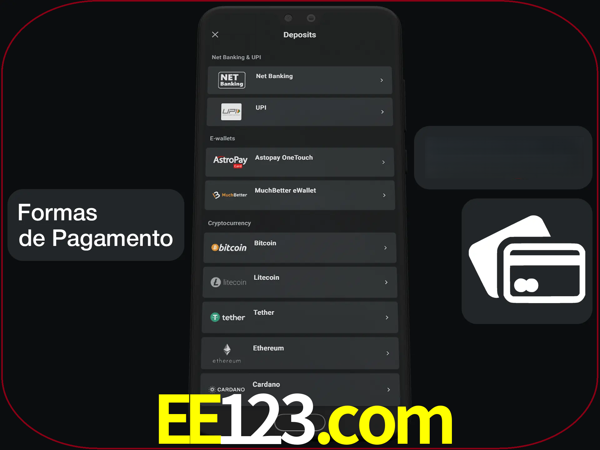 Escolha a forma de pagamento de sua preferência.
