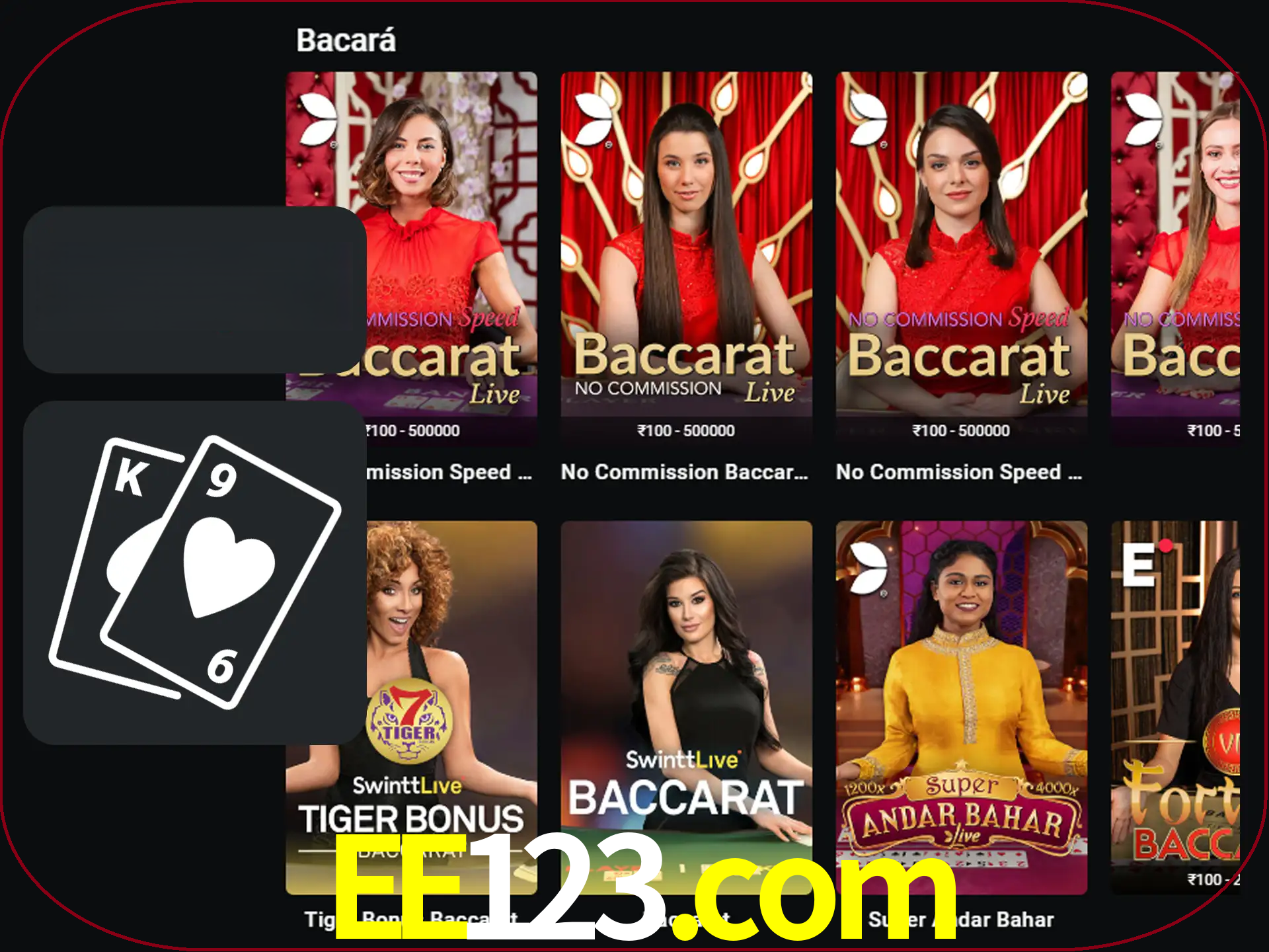 Ganhe muito dinheiro jogando jogos de bacará.