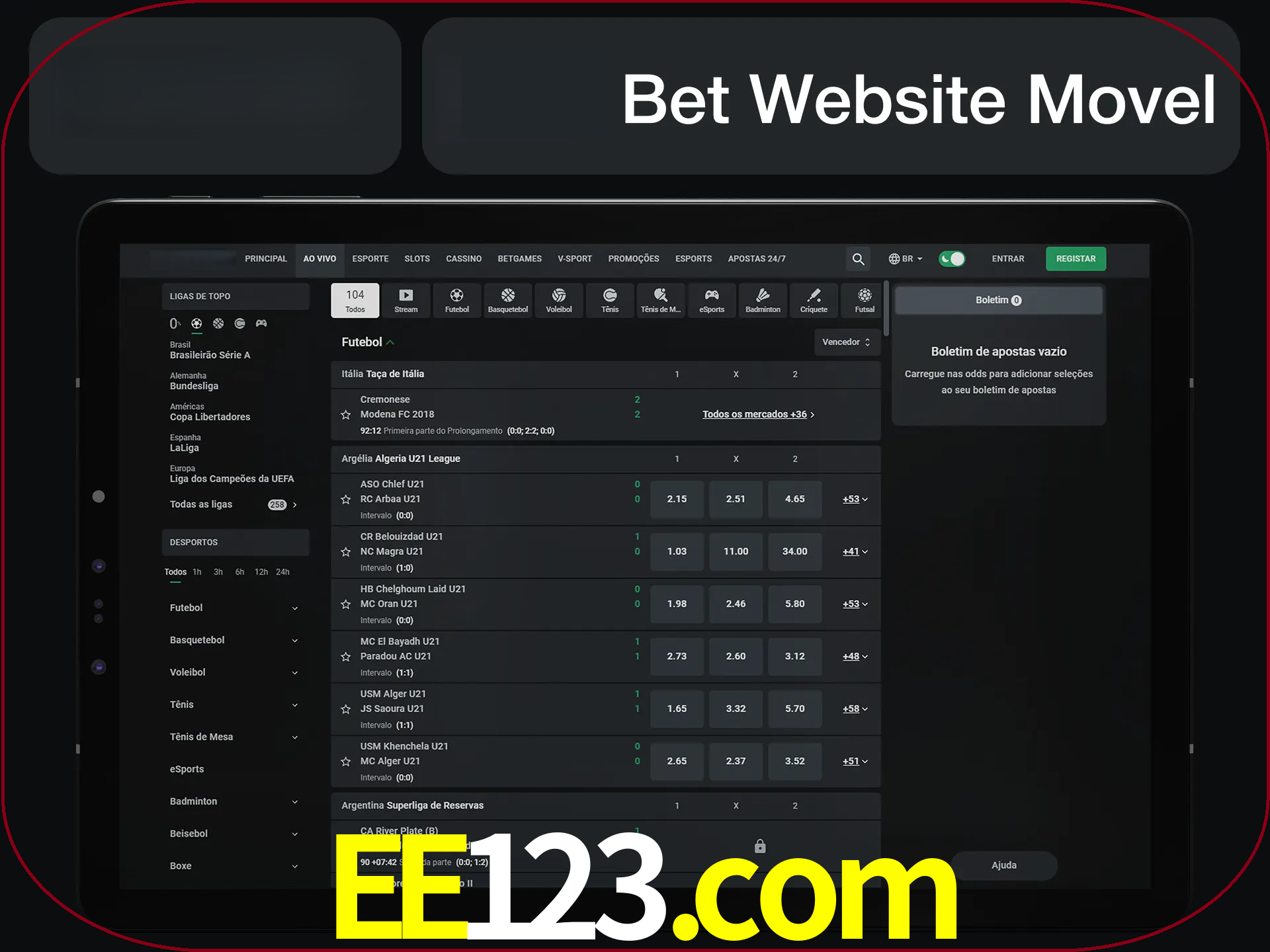 Use nosso website em qualquer dispositivo.