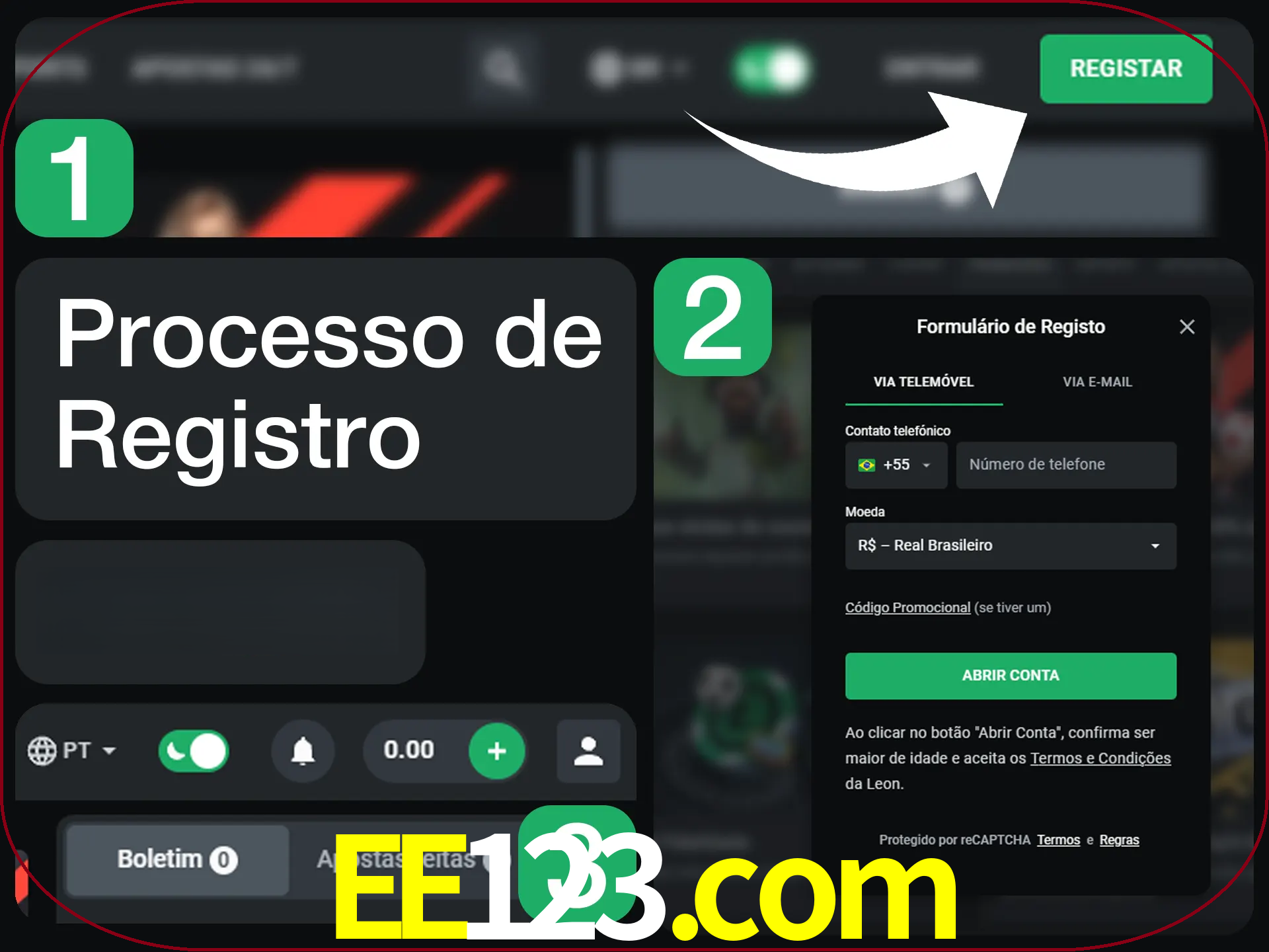 O processo de registro na LeonBet é simples.